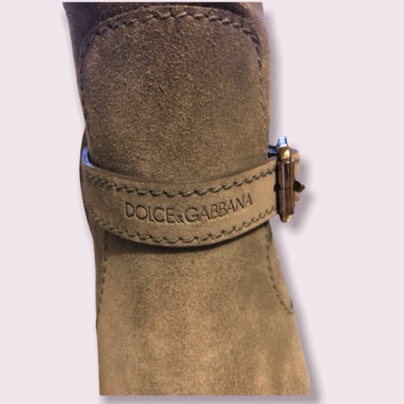 Dolce & Gabbana Sz 38 Suede Wedge Boots New In Box - Picture 3 of 5